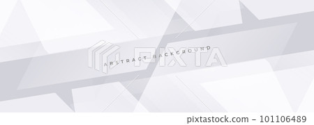 White and soft grey wide geometric abstract background. White abstract modern banner design. 101106489