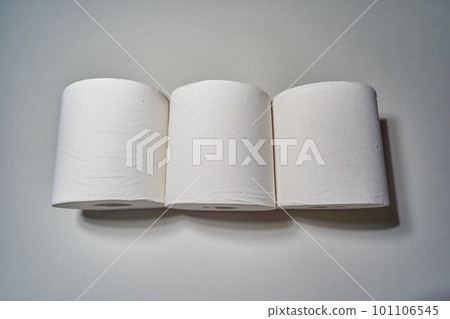 Rows of toilet paper seen from above Rows of toilet paper seen from above 101106545