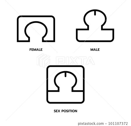 Penis and vagina abstract symbol. 101107372