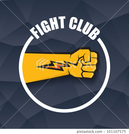 fight club vector logo with orange man fist isolated on crystal grey background. MMA Mixed martial arts concept design template. Fight club icon design template fight club vector logo with orange man fist isolated on crystal grey background. MMA Mixed martial arts concept design template. Fight club icon design template 101107575