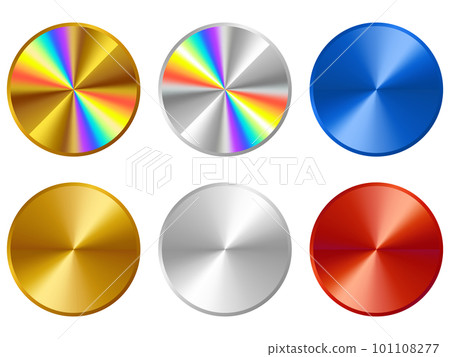 Set of 6 metallic circular frames 101108277