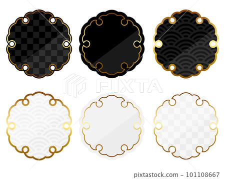 Set of 6 snowflake frames black & white Set of 6 snowflake frames black & white 101108667