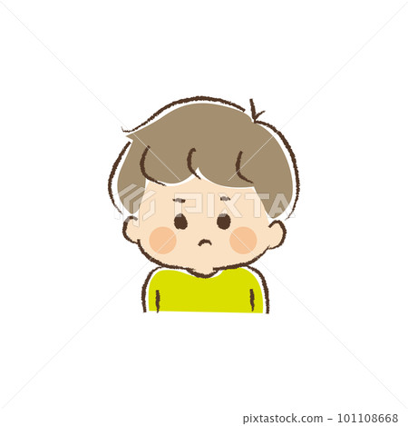 Upper body of a boy with a frustrated expression Upper body of a boy with a frustrated expression 101108668