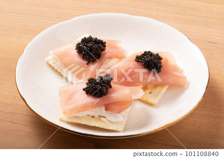 Uncured Ham Canapes (Lumpfish Caviar) Uncured Ham Canapes (Lumpfish Caviar) 101108840