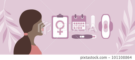 set of female hygiene products menstruation woman body 101108864