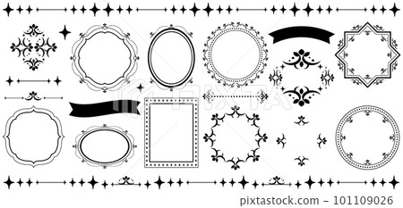 豪華古董框架和裝飾套裝黑色 101109026