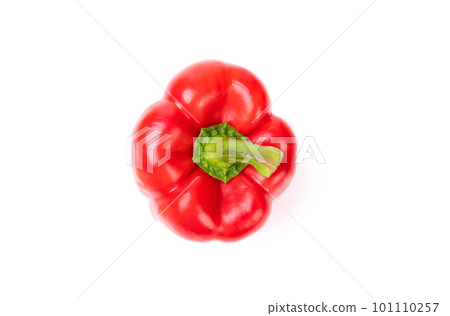 fresh and ripe red pepper isolated on white. healthy vegetable 101110257