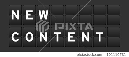 Black color analog flip board with word new content on gray background 101110781