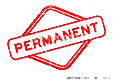 Grunge red permanent word rubber seal stamp on white background 101110785