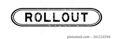 Grunge black rollout word rubber seal stamp on white background 101110789