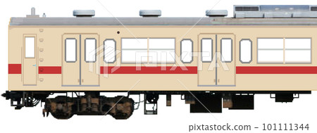 Dot picture style commuter train (Wakayama line 105 series Wakayama color: 4 door car) Dot picture style commuter train (Wakayama line 105 series Wakayama color: 4 door car) 101111344