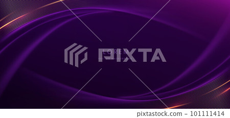 Elegant purple curved line on purple background with lighting effect and with copy space for text. Luxury design style. 101111414
