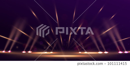 Elegant lighting golden glowing with lighting effect sparkle on purple background. Template premium award design. Elegant lighting golden glowing with lighting effect sparkle on purple background. Template premium award design. 101111415