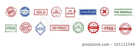 Color advertising seals. Quality product certification 101111549