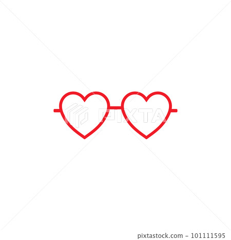 Red heart glasses with rims Red heart glasses with rims 101111595