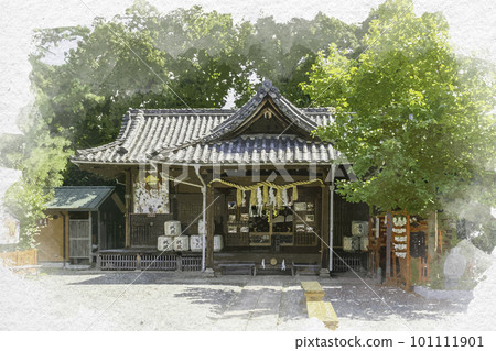 Watercolor-style Wakayama Kishu Toshogu Mikoshisha Wakayama City, Wakayama Prefecture 101111901