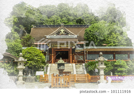 Watercolor style Wakayama Kishu Toshogu Karamon gate and worship hall Wakayama city, Wakayama prefecture Watercolor style Wakayama Kishu Toshogu Karamon gate and worship hall Wakayama city, Wakayama prefecture 101111916