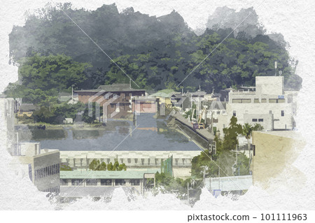 Watercolor-style Wakayama Tsuyagawa Pumping Station Wakayama City, Wakayama Prefecture Watercolor-style Wakayama Tsuyagawa Pumping Station Wakayama City, Wakayama Prefecture 101111963