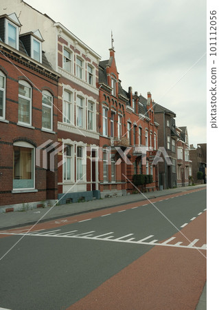 Vertical shot of modern vintage buildings in Venlo, Netherlands 101112056