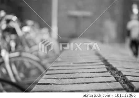 Wall next to a bicycle parking lot in Venlo, Netherlands 101112066