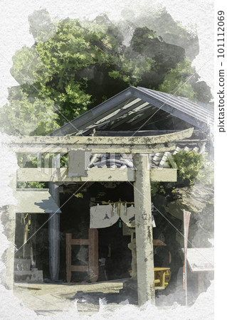 水彩風格 和歌山鹽灶神社 和歌山縣和歌山市 101112069