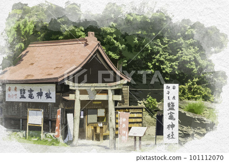 Watercolor style Wakayama Shiogama Shrine Wakayama City, Wakayama Prefecture Watercolor style Wakayama Shiogama Shrine Wakayama City, Wakayama Prefecture 101112070