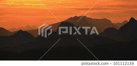 Sunrise view from Rigi Kulm, Switzerland. 101112139
