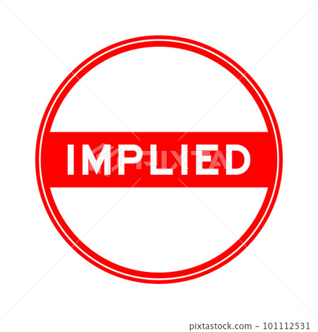 Red color round seal sticker in word implied on white background 101112531