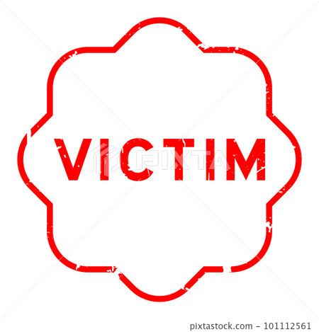 Grunge red victim word round seal stamp on white background Grunge red victim word round seal stamp on white background 101112561