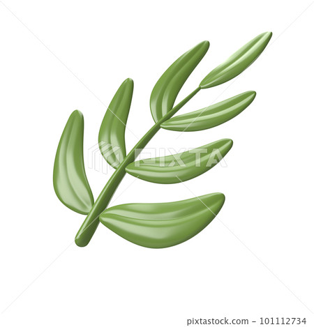 Cute 3d icon Detailed Green Palm Tree Branch. Triumphal Entry in Jerusalem or Palm Sunday. illustration isolated on white background clipping path Cute 3d icon Detailed Green Palm Tree Branch. Triumphal Entry in Jerusalem or Palm Sunday. illustration isolated on white background clipping path 101112734