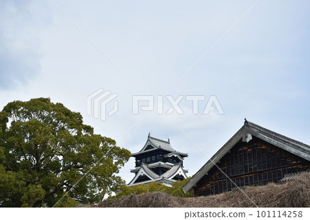 Kumamoto castle destroyed by fire but governor rebuild and conserve in Japan 101114258