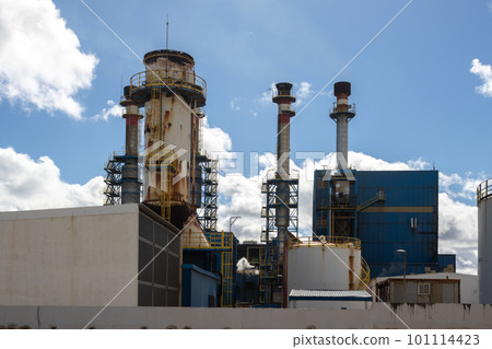 Skyline of a factory, Fuerteventura Skyline of a factory, Fuerteventura 101114423