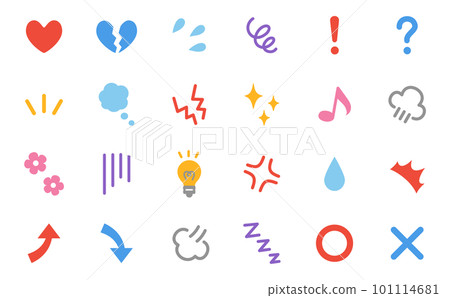 Various emotional expressions icon set Various emotional expressions icon set 101114681