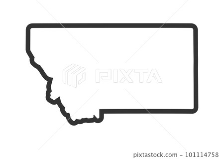 Montana outline symbol. US state map. Vector illustration Montana outline symbol. US state map. Vector illustration 101114758
