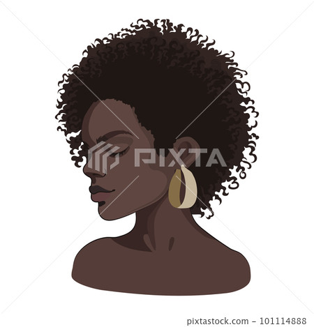 Portrait of a beautiful african girl with short curly hair Portrait of a beautiful african girl with short curly hair 101114888