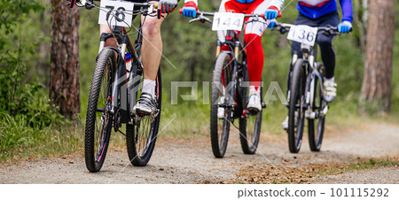 group athletes cyclists riding cross-country cycling 101115292