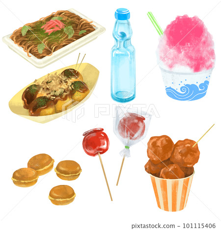 Summer festival street food illustration set 1 Summer festival street food illustration set 1 101115406