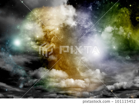 galaxy in a free space. 3D rendering 101115452