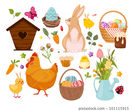 Set of Easter elements Eggs, Set of Easter elements Eggs, 101115915