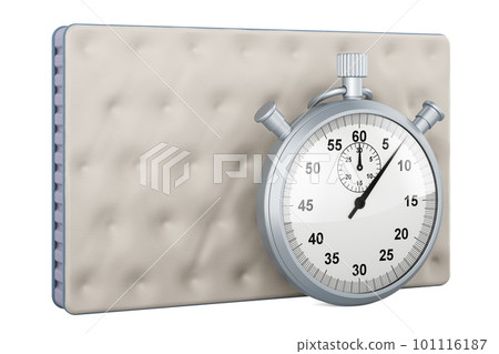 Mattress with stopwatch, 3D rendering Mattress with stopwatch, 3D rendering 101116187