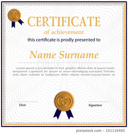 Certificate of achievement on an isolated background Certificate of achievement on an isolated background 101116485