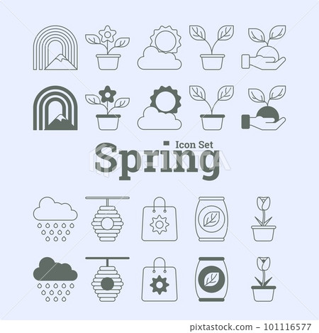 Springtime Inspiration: Vector Icon Set 101116577