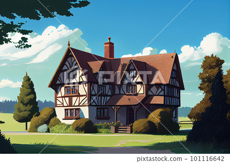 Traditional Germany country house and amazing landscape 101116642
