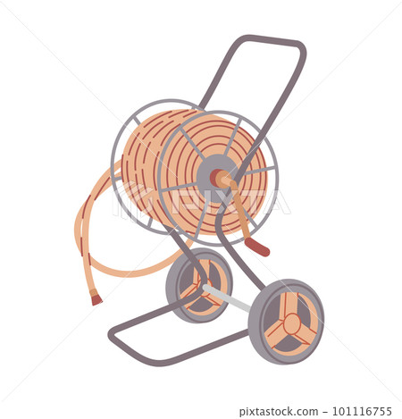 Garden Hose Reel illustration isolated on white background. Garden tool. Garden Hose Reel illustration isolated on white background. Garden tool. 101116755