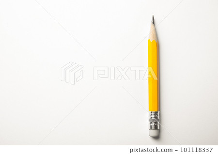 Sharp pencil isolated on white, top view 101118337