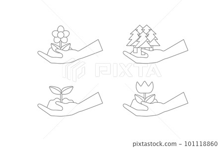 set illustration of environmental protection 101118860