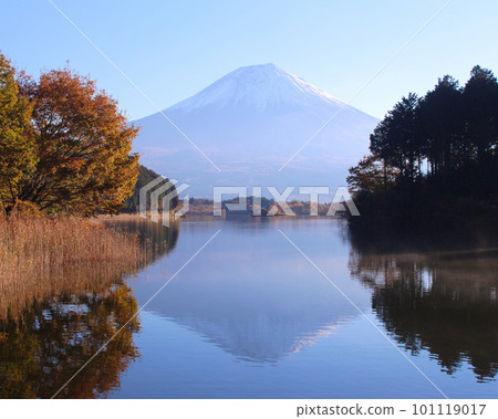 Fujinomiya City Lake Tanuki and Mt. Fuji 101119017