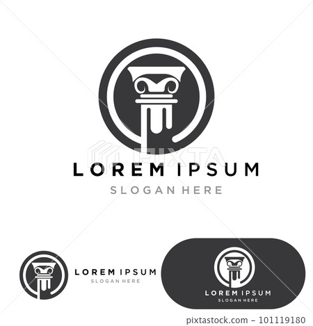 Law Firm Pillar Logo Template-Vector 101119180