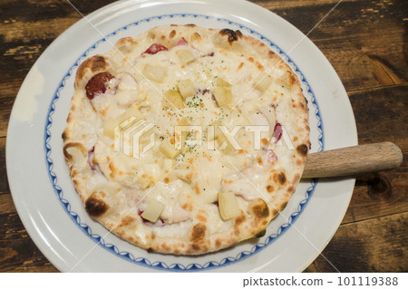 plate with pizza 101119388