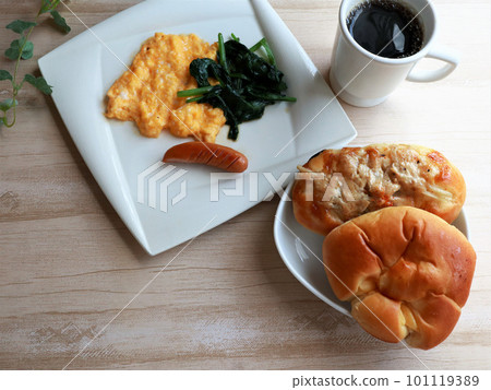 Breakfast bread and coffee 101119389